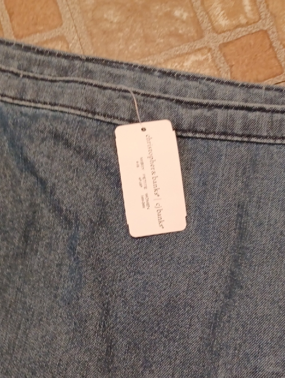 Christopher & Banks Denim A-Line Skirt - Blue Size 10 - Picture 3 of 4